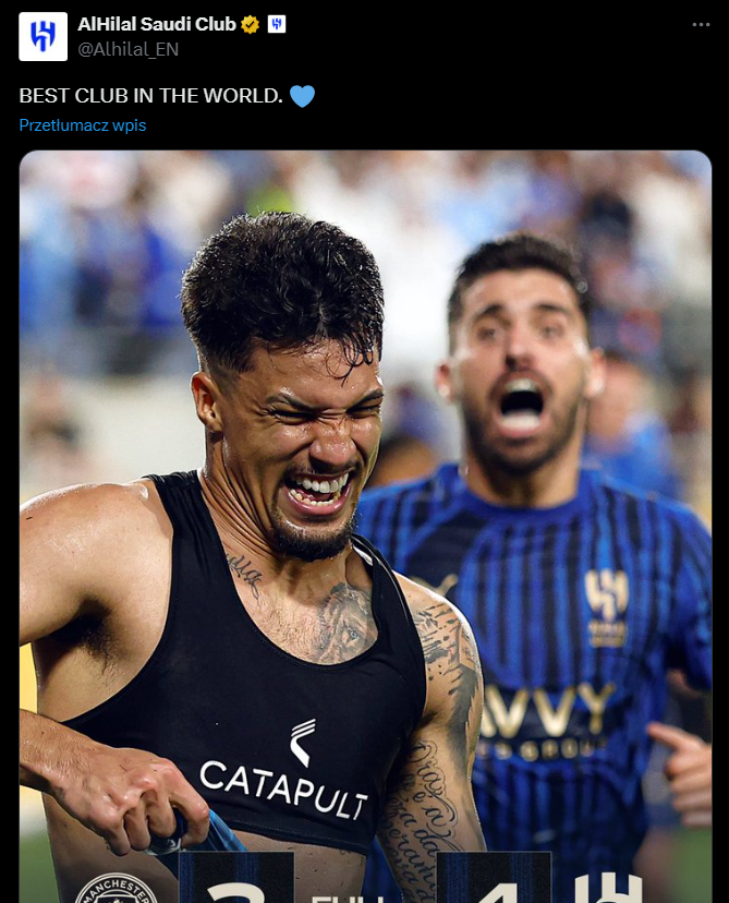 HIT! Tweet Al-Hilal po WYELIMINOWANIU Manchesteru City xD